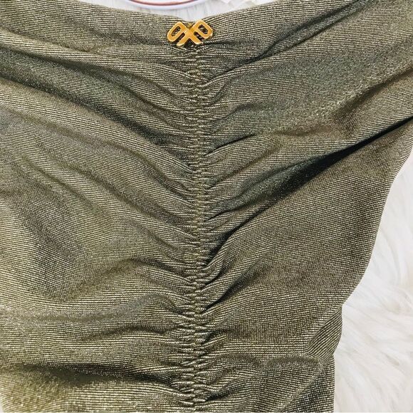 ANTHROPOLOGIE PilyQ Haven Wave Metallic Teeny Bikini Bottom Small Large‎ New - Picture 4 of 9